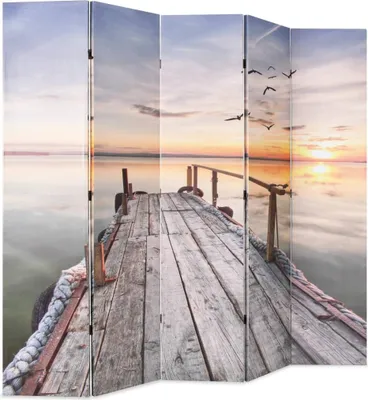 Produktbild von vidaXL Raumteiler klappbar 200 x 170 cm See mit Steg