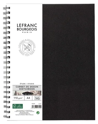 Image de Carnet de croquis Lefranc Bourgeois A4, 80 feuilles, 110 g/m², reliure à spirale, pour les techniques de dessin