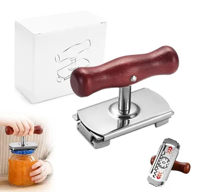 Image de Solidchoice - Ouvre-boîte réglable avec manche en bois