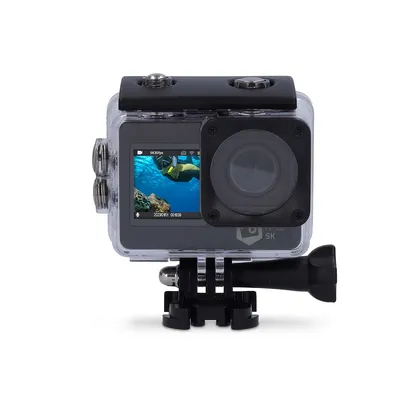 Produktbild von Nedis Action Cam / Dualer Bildschirm / 5K@30fps / 16 MPixel / Wasserdicht bis: 30.0 m / 80 min / Wi-Fi / App erhältlich für: Android™ / IOS / Inkl. halterung / Schwarz