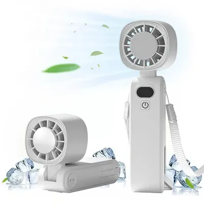 Produktbild von Kühlung Mini Hand Ventilator 5000mAh Akku Aufladbar Lüfter Handheld neck Fan USB