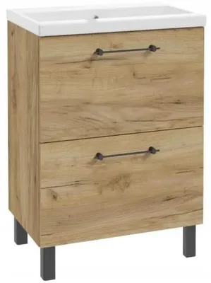 Obrázok produktu pre Kúpeľňová skrinka s umývadlom a 2 zásuvkami 50x80cm Stojaci dub Craft Cassandra