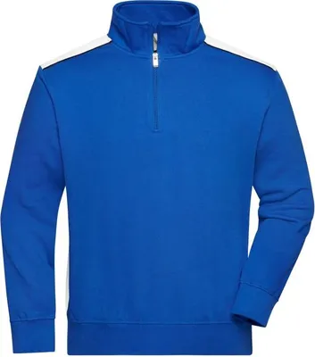 Produktbild von Workwear Half-Zip Sweat - COLOR - royal/white, Gr. 5XL
