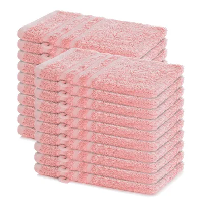 Produktbild von Lavea® 20er Set Waschhandschuh 15x21 cm – Waschhandschuhe 100% Baumwolle, waschbar – Frottierserie Elena –  Pastellrosa