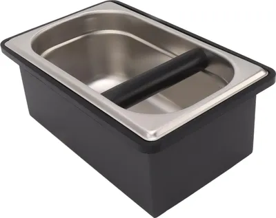 Coffee Knock Box Gummikaffeebox mit abnehmbarem Edelstahlmehlbehälter für Cafe Bar L