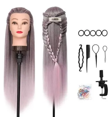 Produktbild von Künstliches Haar-Kopfmodell für Friseure - Echt Haar - Oefenhoofd