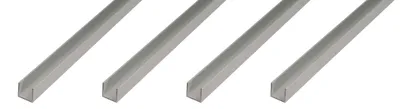 Zdjęcie produktu dla Alberts 4 x profil U, aluminium, 13 x 16 x 13 x 1,5 mm, długość 1 m, anodowane na srebrno