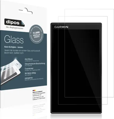 Produktbild von 2x Schutzfolie für Garmin DriveSmart 66 - Anti-Shock 9H Folie dipos Glass Kunststoffglas