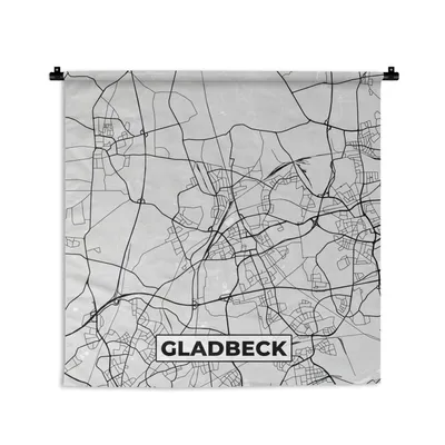 Produktbild von MuchoWow® Wandteppich Wandbehang Deutschland - Karte - Gladbeck - Stadtplan 150x150 cm Tapisserie Dekoration Wandtuch - Wohnaccessoires - Modernes