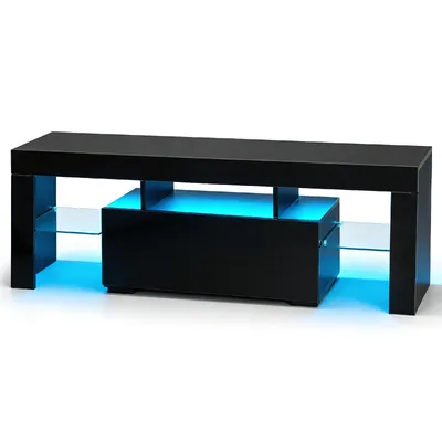 Produktbild von TV-Schrank mit LED, TV-Lowboard 130 x 35 x 45cm Schwarz