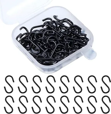 Produktbild von 100 multifunktionale S-Haken aus Edelstahl für Schmuck, Dekorationen, Bastelarbeiten und kleine Gegenstände.