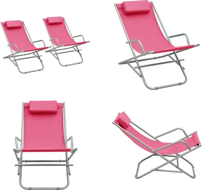 Obrázok produktu pre vidaXL Hojdacie kreslá 2 ks oceľové ružové - Hojdacie kreslo - Hojdacie kreslá - Lehátko - Lehátka