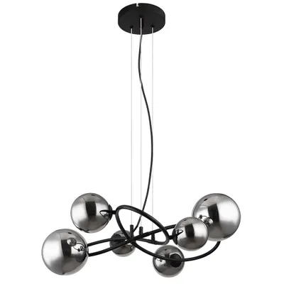 Produktbild von LED Pendelleuchte, Metall schwarz, Rauchglas, L 62,2 cm