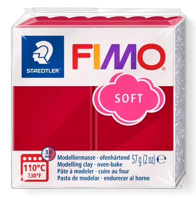 Zdjęcie produktu dla FIMO, modelina, modelina wiśniowa czerwona miękka normalna