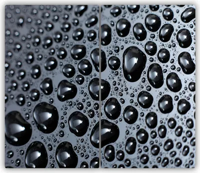 Produktbild von Tulup Glas-Herdabdeckplatte - 2x30x52cm - Glaskeramikkochfeld-Abdeckung Spritzschutz Zweiteilig Wassertropfen