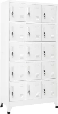 Image de Armoire de vestiaire, armoire de bureau, armoire métallique, armoire de rangement, armoire métallique avec serrure, en acier, gris clair, 90 x 40 x 180 cm
