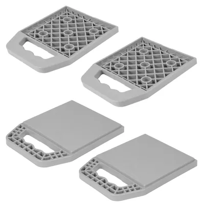 Produktbild von Stützplatten, 4 Stück - Unterlegplatten für Wohnwagen - Stapelbare Stützplatten - Hebelunterlage - Rutschfest - 23x17x2 cm