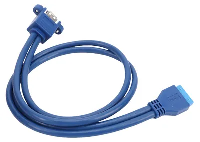 Produktbild von Motherboard 20Pin auf USB 3.0 Verlängerungskabel PVC-Gehäuse OFC Coring 5Mbps 20P 2xUSB3.0 mit Schraubenloch