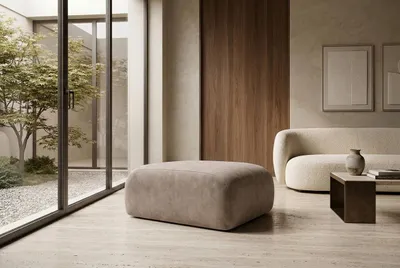Produktbild von Kaiser Möbel Hocker, Sitzhocker, Velvet-Stoff Bluvel, Latte, GRETA