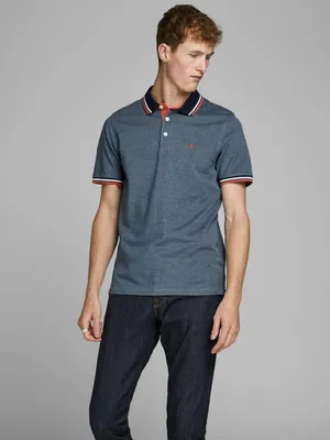 Immagine prodotto di jack and jones polo uomo jack and jones 12136668 paulos denim blue