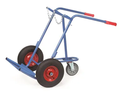 Produktbild von Fetra Stahlflaschenkarre mit Stützrad 150 kg für 2 Gasflaschen à 40/50 Liter Vollgummireifen