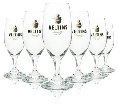 Produktbild von 6x Veltins Bier Glas Pokal 0,3l goldenes Logo Ritzenhoff