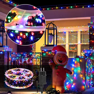 Produktbild von Eikuavons 200M LED Lichterkette 2000LEDs 8 Modi mit Memory Funktion, Weihnachten Party Garten Bedienung Funkelnder Sterneffekt Deko Bunt