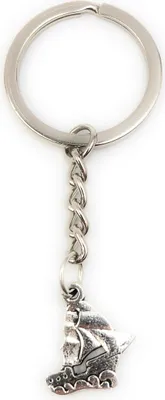 Produktbild von Onwomania Schlüsselanhänger Segelboot Schiff Dampfer Silber Metall Anhänger Charm