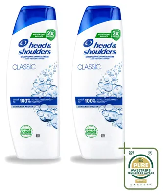 Image de 2 x Shampoo 2-en-1 Head & Shoulders Classic Anti-Pellicules, 400 ml - Lot de 2