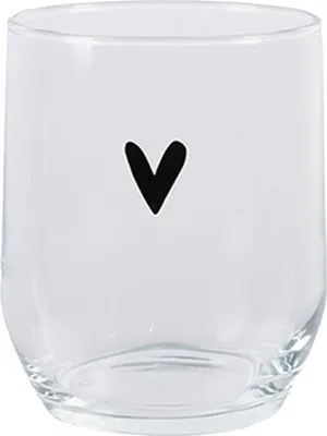 Obrázek produktu pro Clayre & Eef Sklenice na vodu srdce 300 ml Transparentní sklo