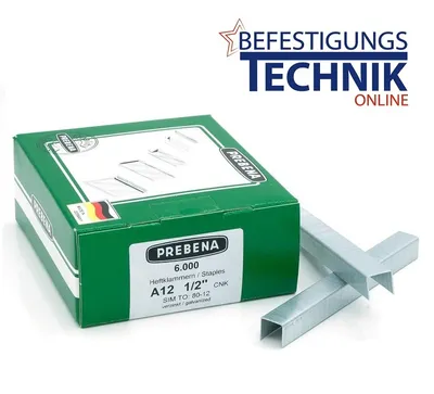 Produktbild von Prebena Klammern A12CNK A 80/12mm verzinkt für 1XR-A16 1GP-A16 KL-01 6M