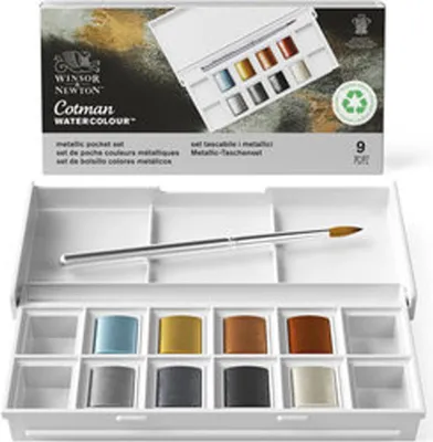 Produktbild von LEFRANC BOURGEOIS WINSOR & NEWTON Cotman Pocket Set Metallic