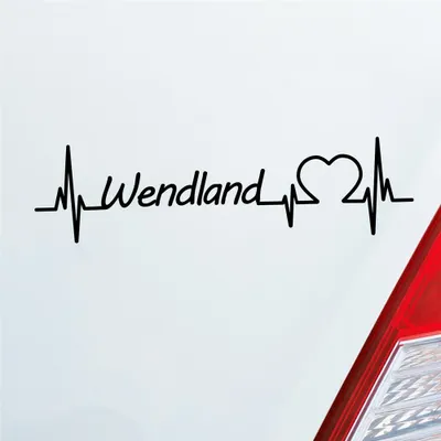 Produktbild von Auto Aufkleber Wendland Puls Herzschlag mit Ferien Region Motiv 19x5 cm Schwarz Glanz Sticker Heckscheibenaufkleber