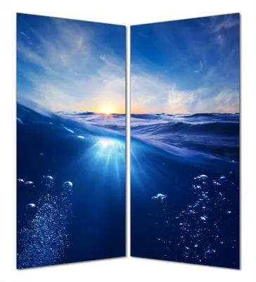 Produktbild von Wallario selbstklebende Duschrückwand 180 x 180 cm mit Motiv Wellen im Meer bei Sonnenuntergang - Wandverkleidung mit Hochglanzlaminat in Glasoptik
