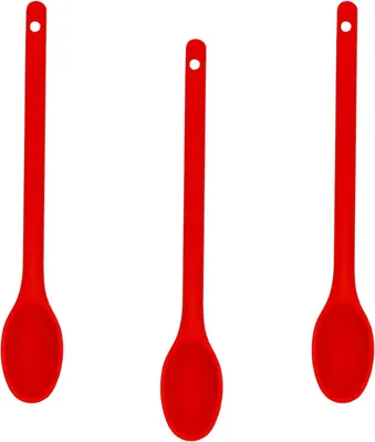Produktbild von Kochlöffel Set, 3-teilig, 30 cm, Silikon, hitzebeständig, antihaftbeschichtet, für die Küche