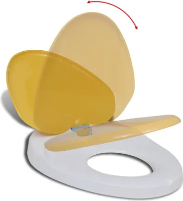 Produktbild von vidaXL Toilettensitz mit Absenkautomatik Erwachsene/Kinder Weiß & Gelb