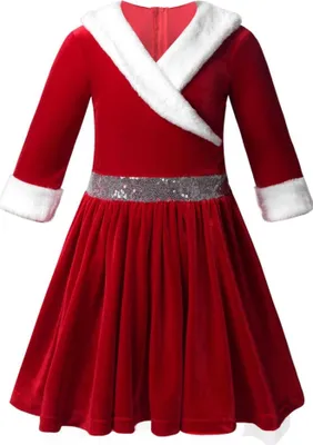 Immagine prodotto di Vestito di Natale per bambine taglia 146-152 cm manica lunga gonna tutù - perfetto per Natale, pattinaggio artistico, carnevale & cosplay