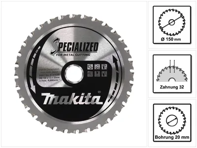 Produktbild von Makita B-47036 Sägeblatt f. Metall 150x20x32Z