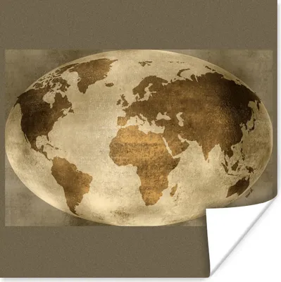 Produktbild von MuchoWow® Poster Weltkarte - Globus - Retro 50x50 cm - Wohnzimmerdekoration