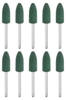 10 Gummi-Polierbits, konisch, 8 mm, 3 mm Schaft, für Metall, Schmuck