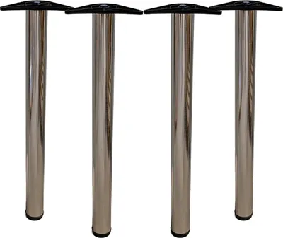 Produktbild von Möbelbeine rund 4er Set 710 mm - Edelstahl Optik Tischbeine Ø 60mm Tischfüße