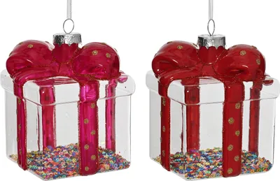 Christbaumschmuck Glas 9,7cm Geschenk Figur 1 Stück sort. Transparent