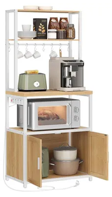 Produktbild von Küchenregal mit Steckdosen – Lagerregal – Spanplatte – 40 x 60 x 170 cm