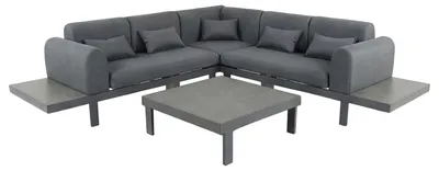 Produktbild von home24 Loungeset - 4-teilig - Aluminium / Webstoff - Grau