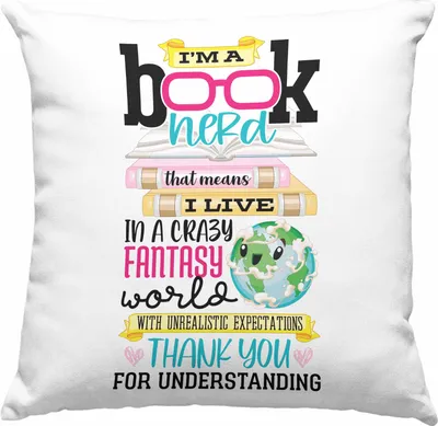 Produktbild von Trendation - Leseratte Geschenk Deko-Kissen mit Füllung 40x40 I'm A Book Nerd Bücher Lesen Bücherwurm Geschenk Spruch Lesen (Rosa)