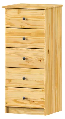 Obrázek produktu pro Komoda úzká - 5 zásuvek 829K lak, kovové úchytky