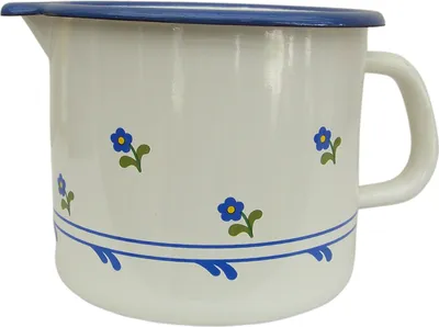 Produktbild von Emaille Milchtopf 1 ltr Blümchen