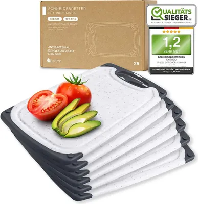 Produktbild von EXITOSO Frühstücksbrettchen - 6er-Set - Kunststoff, spülmaschinenfest & BPA-frei