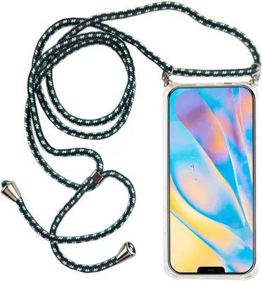 Produktbild von Handykette für Apple iPhone 12 mini - Smartphone Necklace Hülle mit Band - Schnur mit Case zum umhängen in Grün