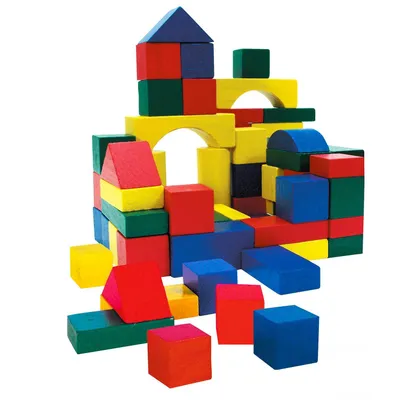 Produktbild von Mehrfarbige Holz Bauklötze 75 Teile für Kleinkinder ab 1 Jahr, 19,5 x 13,5 x 13 cm